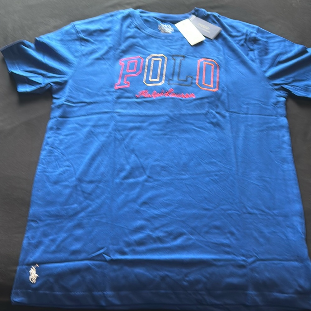 Ralph Lauren polo t shirt size large royal blue.